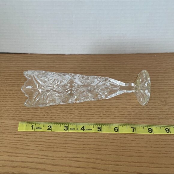 Anna Hutte Sunrise Pattern Genuine 24% Lead Crystal Vase Germany w Box 8 inch - Picture 9 of 9